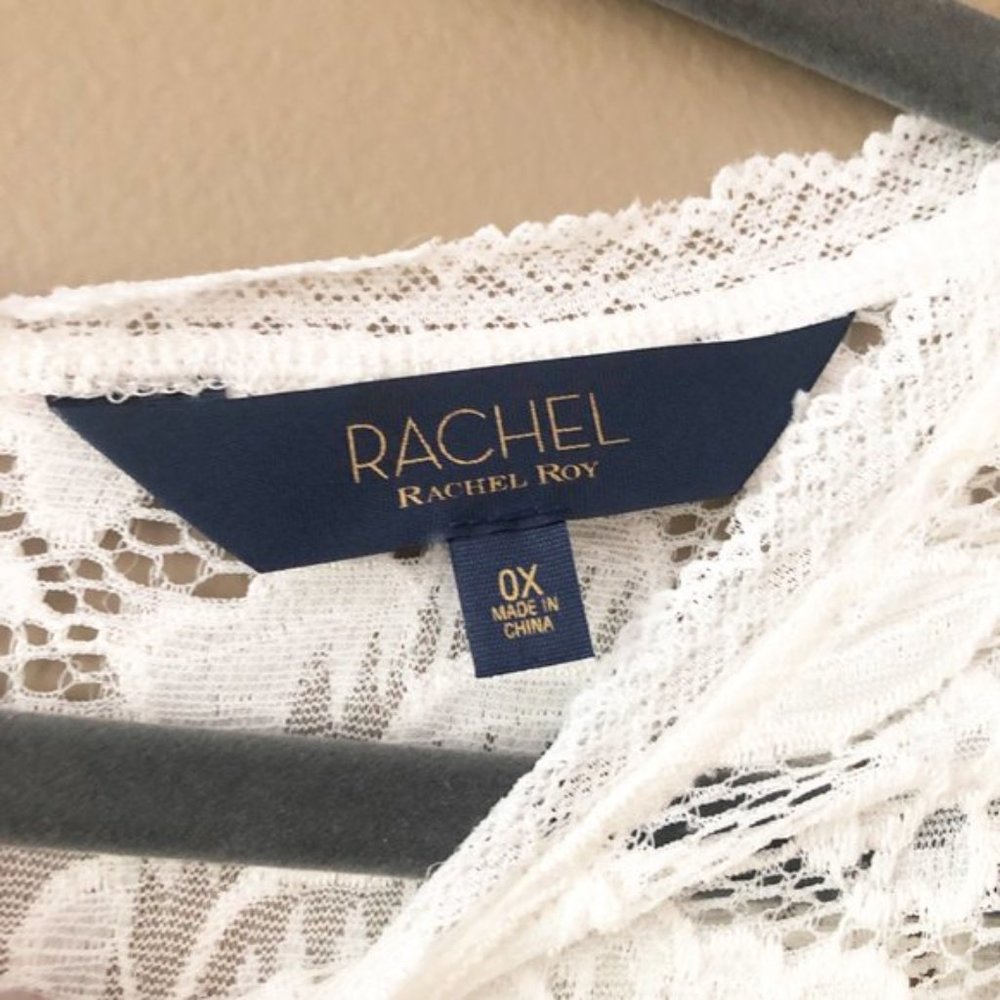 Rachel Roy Vivian Lace Bell Sleeve Blouse Top Eggshell 0X NWT - Picture 6 of 16